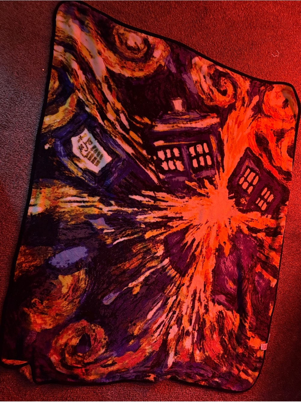Official Doctor Who Exploding TARDIS Fleece Throw Blanket (50" x 60") - Bioworld